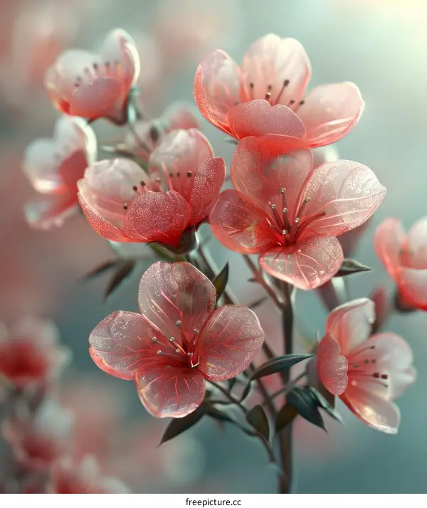 Mesmerizing Pink Cherry Blossoms in Crystal Clear Bloom