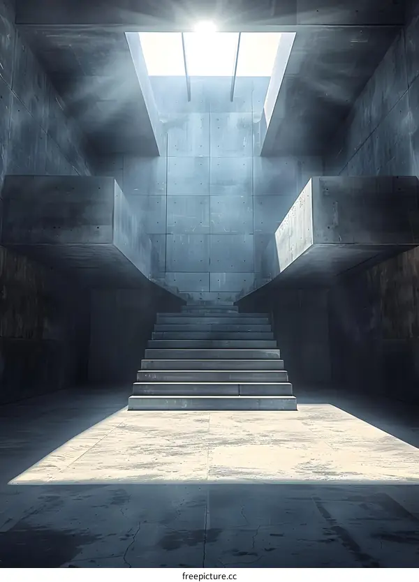 Concrete Staircase leading to the Sun