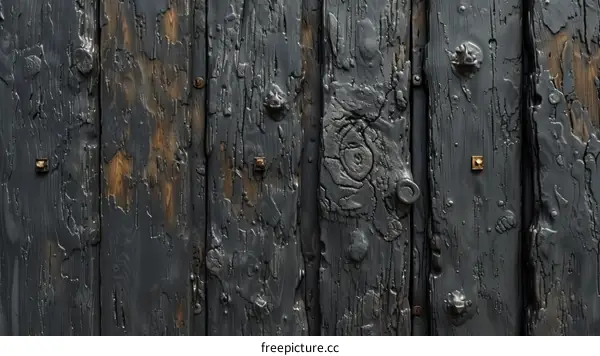 Black wooden door texture background