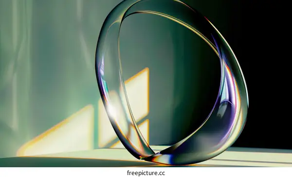 Abstract Glass Shape in a Room