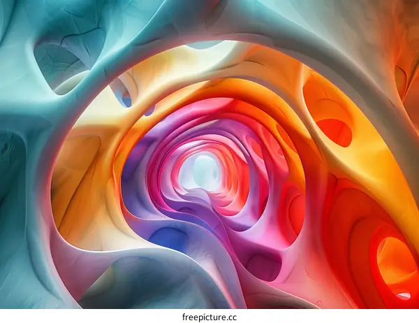 Colorful Abstract 3D Art Render of Alien Organic Cells and Forms