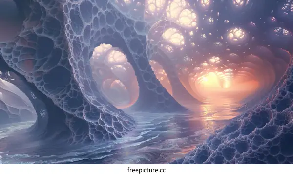 Mesmerizing Bioluminescent Caves with Glowing Water