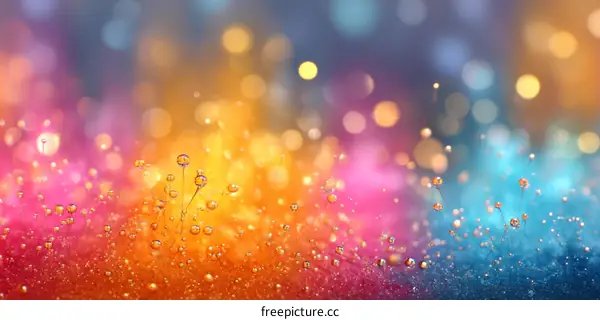 Colorful Abstract Water Droplets Background