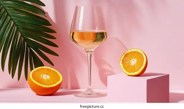 Pink Summer Drink with Orange Slice