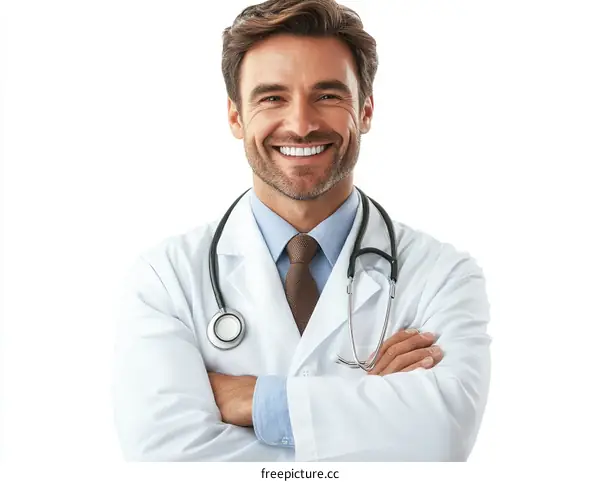 Smiling Caucasian Male Doctor Portrait