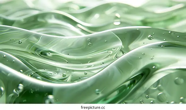 Green gel waves texture background