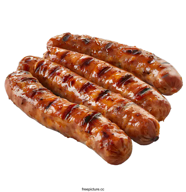 [Transparent Background PNG]Grilled Sausages on White Background