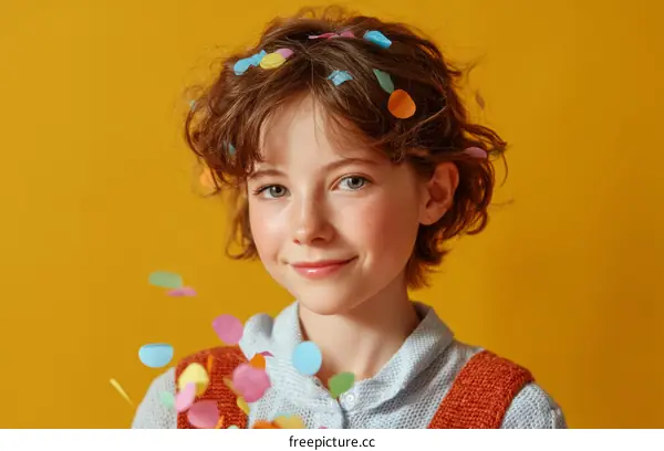 Portrait of a Girl with Confetti