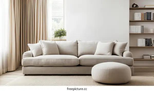 Modern Beige Sofa Living Room Interior Design