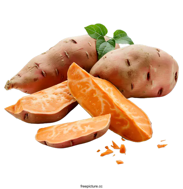 [Transparent Background PNG]Sweet potatoes on white background