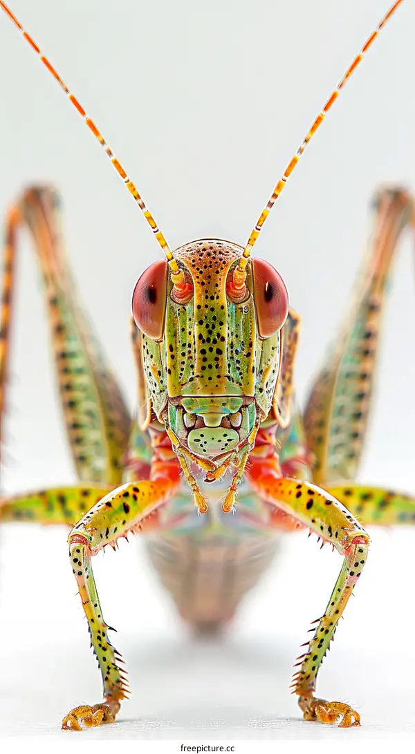 A Vibrant Grasshopper in Close-up