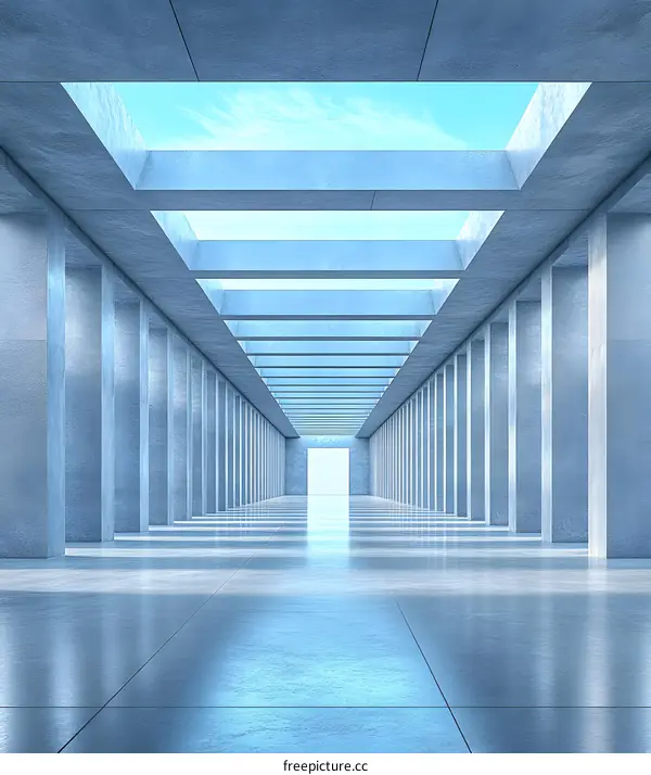 Abstract Minimalist Architecture Design With Skylight