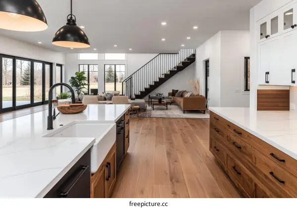 Modern Farmhouse Kitchen with Open Concept