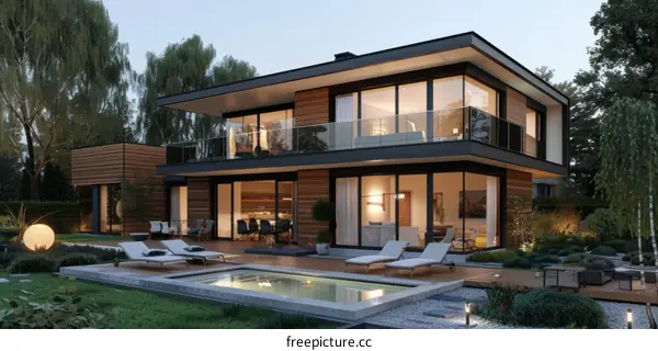 Modern Luxury House with Pool and Deck