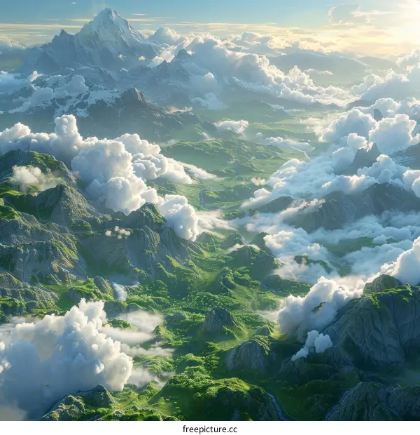 Majestic Mountain Landscape with Clouds