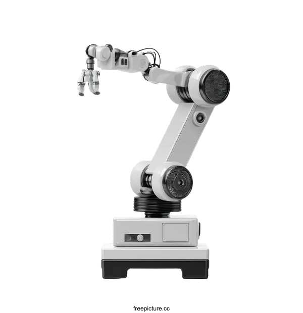 [Transparent Background PNG]Industrial Robotic Arm Illustration on White Background
