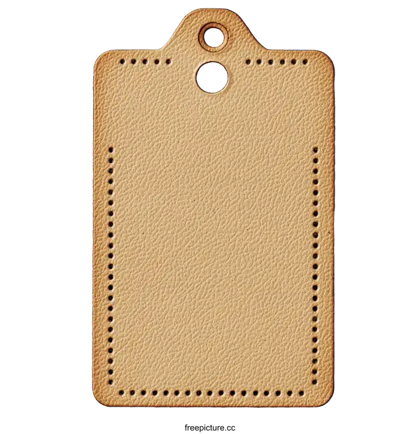 [Transparent Background PNG]Beige Leather Tag Craft