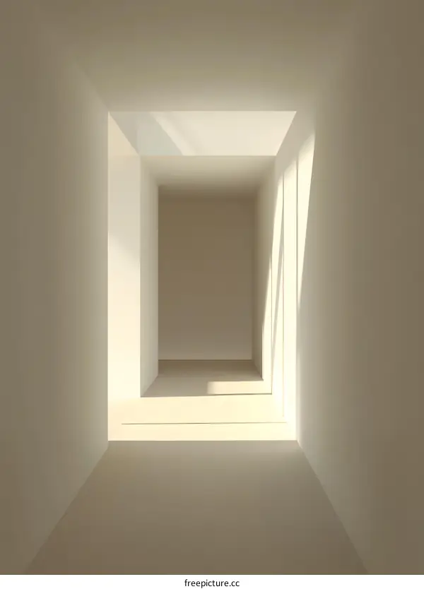 Minimalist Empty Room Interior Design with Light