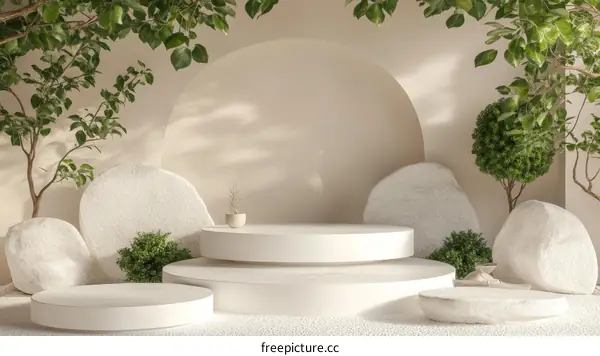 Minimalist Product Display with Natural Elements