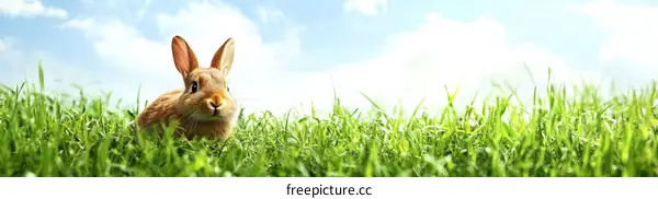 Fluffy Bunny in a Lush Green Meadow