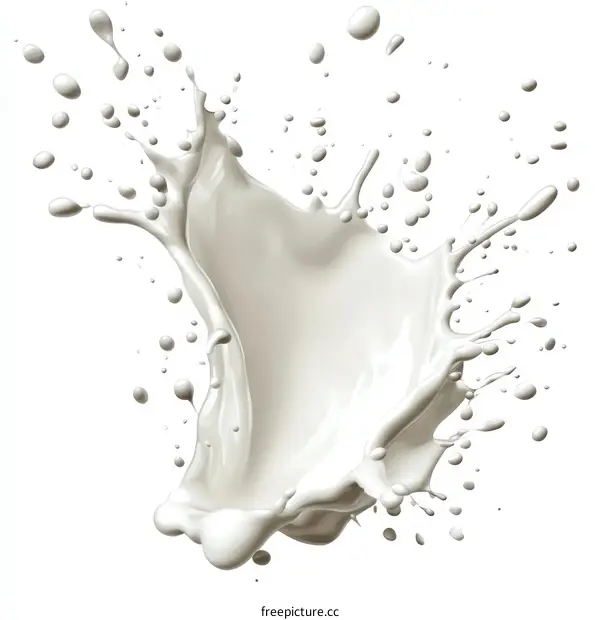 Milk Splash Illustration on White Background