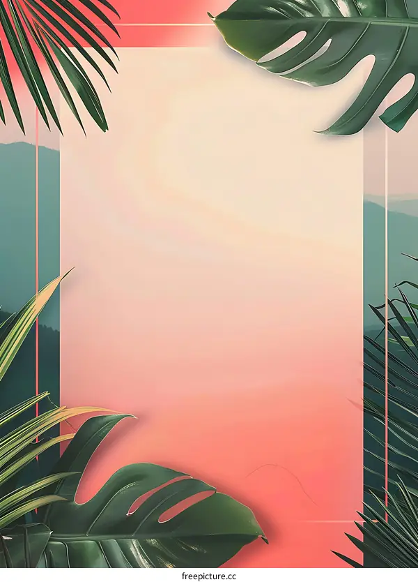 Tropical Leaf Minimalist Background Design
