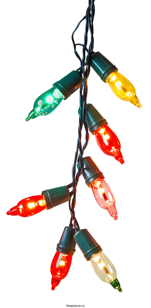 [Transparent Background PNG]Multicolored Christmas String Lights