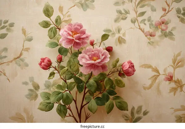 Vintage Floral Wallpaper Design Illustration