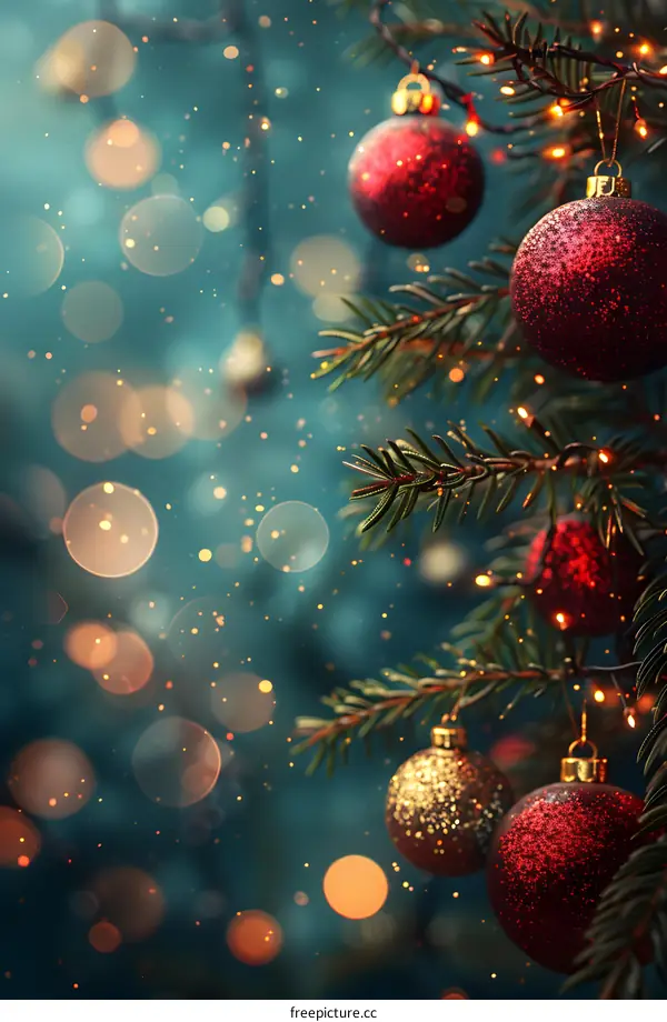 Christmas tree decorated with Christmas ornaments