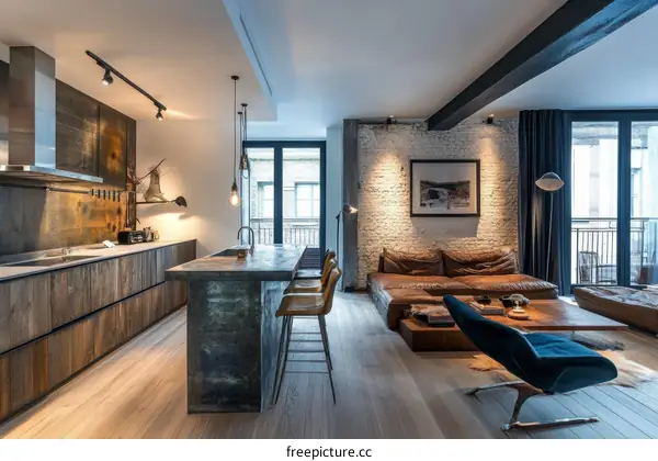 Modern Industrial Loft Apartment Interior Design