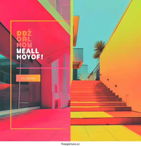 Modern Architecture With Colorful Stairs