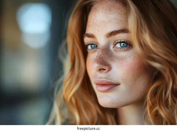 Portrait of a Woman with Freckles
