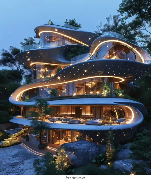 Modern Architectural Design of a Luxurious Multi-Story House