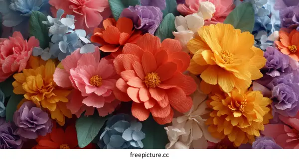 Colorful Paper Flower Arrangement