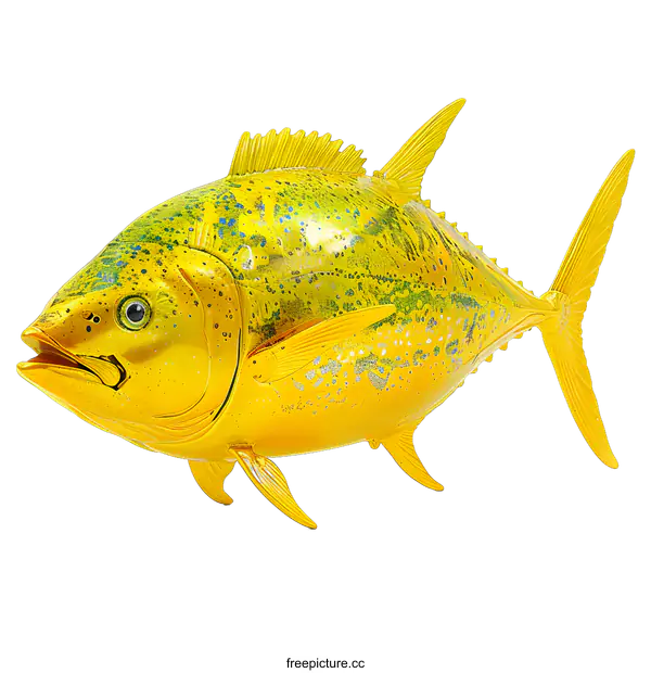 [Transparent Background PNG]A 3D rendering of a yellow tuna fish