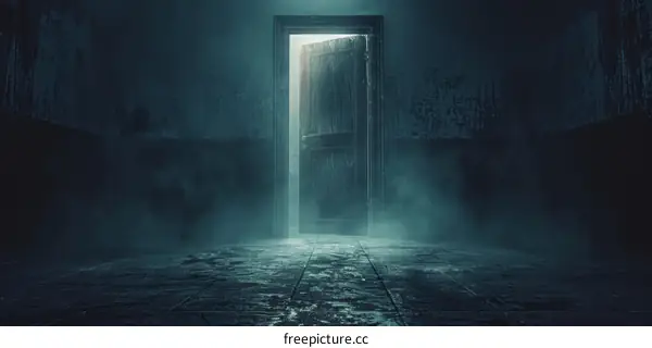 A Glowing Door in a Dark Room