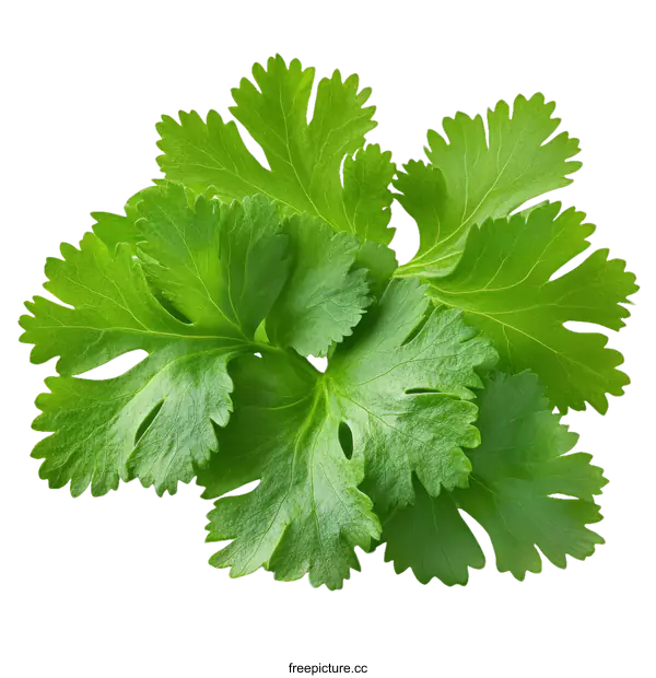 [Transparent Background PNG]Fresh Cilantro Leaves Close-up