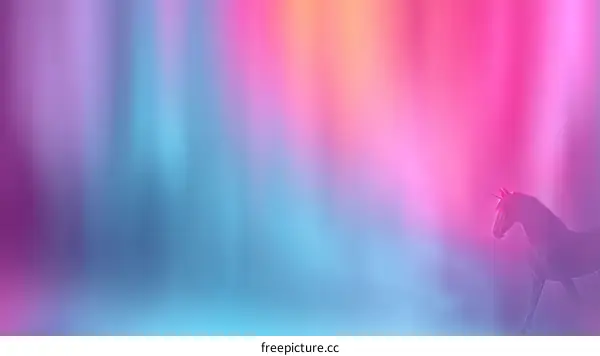 Abstract Unicorn Silhouette in Vibrant Colors