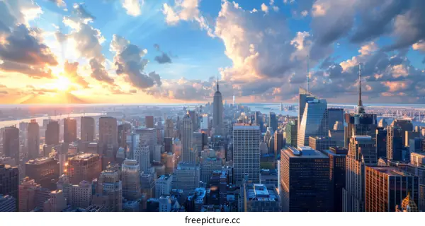 New York City Skyline at Sunset