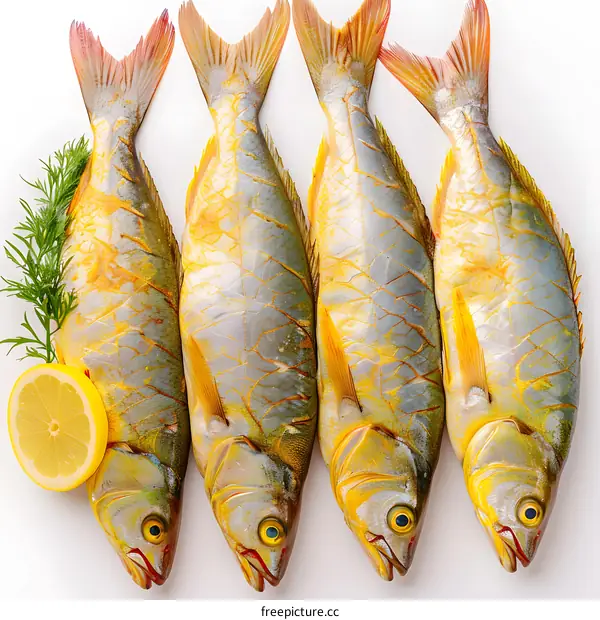 Fresh Fish on White Background