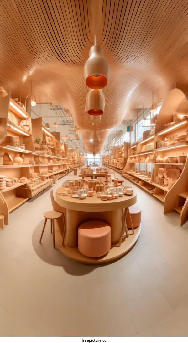 A store with a lot of shelves and tables.