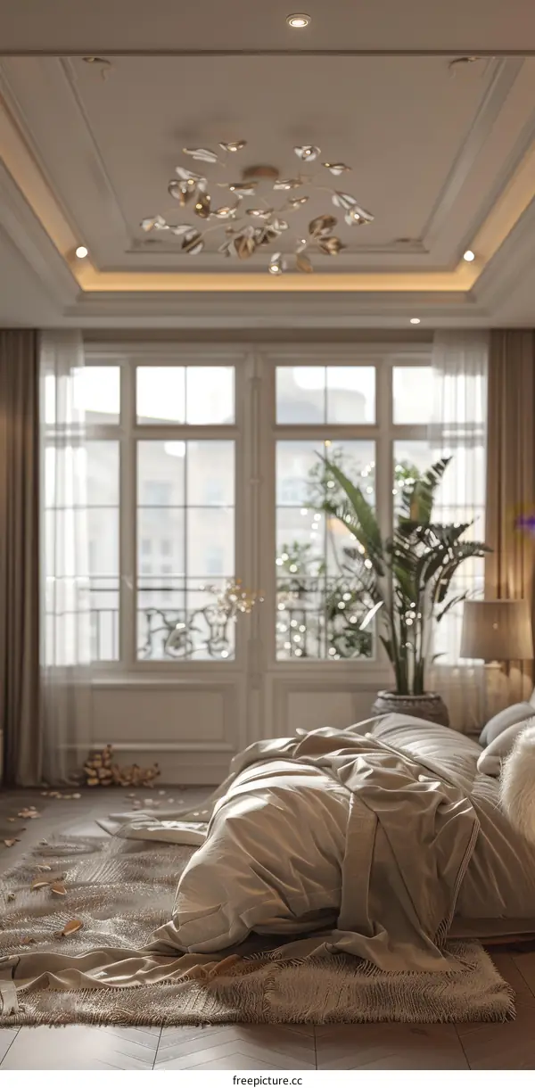 Elegant Bedroom Interior Design Illustration