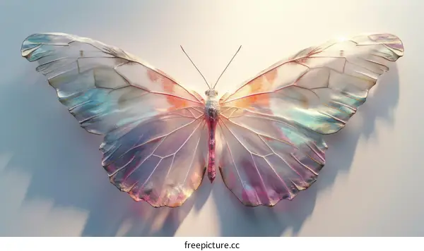 A Stunning Glass Butterfly with Iridescent Wings