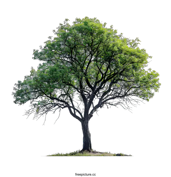 [Transparent Background PNG]Isolated Tree With Green Leaves On White Background