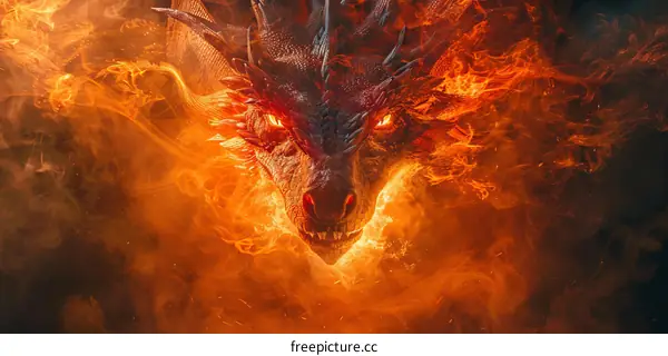 A Red Dragon Unleashing Fire and Fury