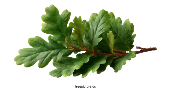 [Transparent Background PNG]Close-up of Fresh Oak Leaves