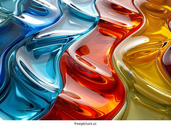 Abstract Liquid Background With Wavy Shapes