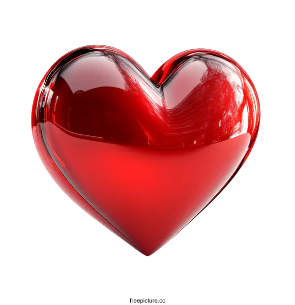 [Transparent Background PNG]Glossy Red Heart Illustration