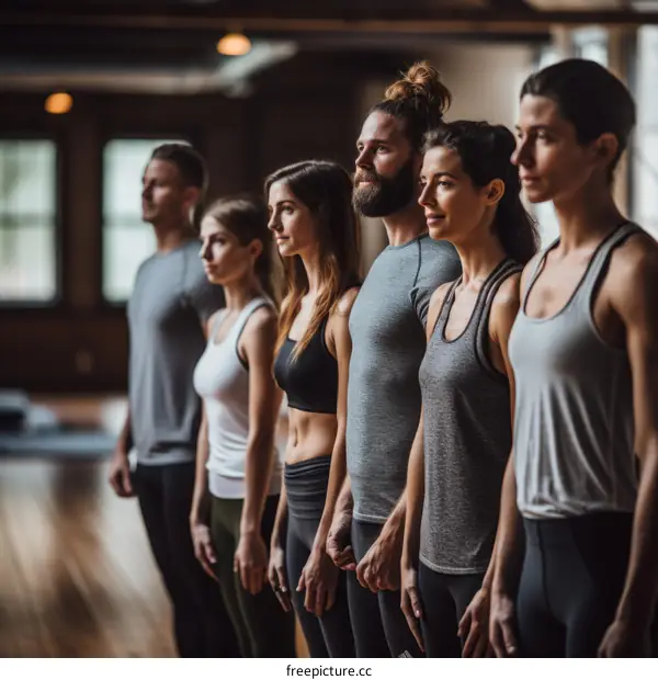 A group of people standing in a row