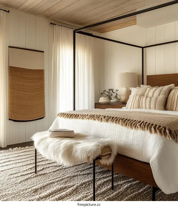 Modern Beige Bedroom Interior Design